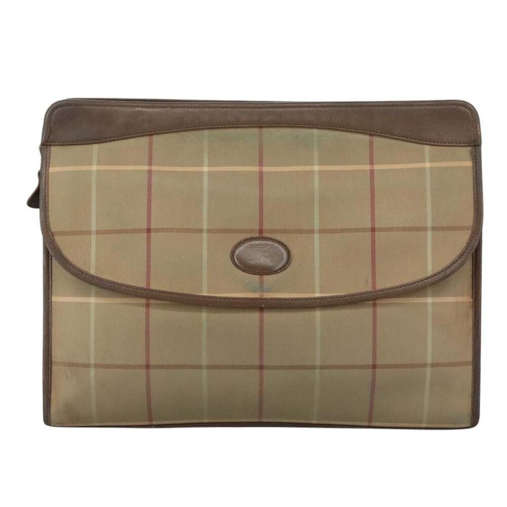 Burberry Nova Check Canvas Clutch Bag Beige